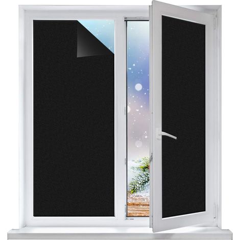 Selbstklebende Verdunkelungsfolie Für Fenster, Wiederverwendbares Pvc, Uv-schutz, Einfache Montage, Für Schlafzimmer Und Büros