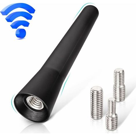 – Kurze Autoantenne (6,5 Cm) – Edelstahl – Fm/dab-empfang – Werkzeuglose Montage – M4/m5/m6-adapter Im Lieferumfang Enthalten