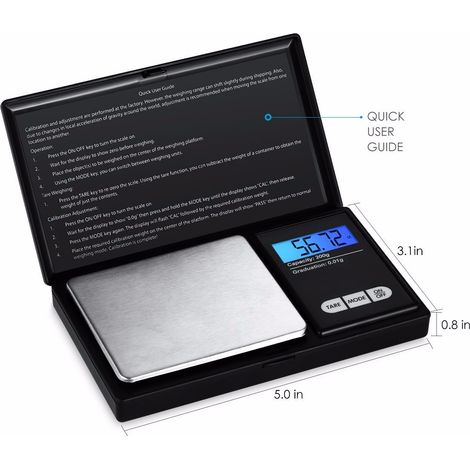 Stück Präzisionswaage 500 G/0,01 G, Kleine Grammwaage Mit Lcd-bildschirm Und Tara-funktion Für Kaffee, Kräuter, Schmuck, Edelsteine