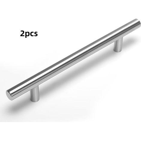 Set Mit 2 Türgriffen Aus Edelstahl (350 X 12 X 32 Mm), Schubladengriffe Für Küchenmöbel, 224 Mm Lochabstand