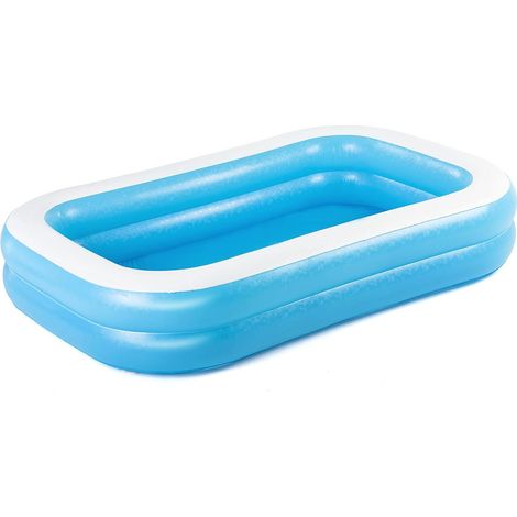 Aufblasbares Blaues Schwimmbecken 262 X 175 X 51 Cm, Geeignet Für Kinder Und Erwachsene, Ideal Für Gärten/partys