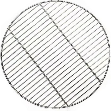Runder Edelstahlgrill Für Grillen, Camping, Kochen, Drahtgeflecht, 43 Cm Durchmesser, Robuste Schweißkonstruktion.