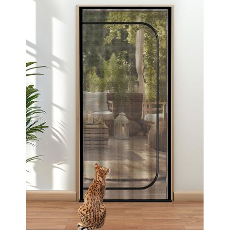 Katzenmoskitonetz, Mückensicher, Katzensicher, 100 X 210 Cm, Kratzfest, Mit Reißverschluss (schwarz)