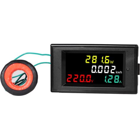 Digitales Voltmeter Und Amperemeter Mit Lcd-anzeige. Wechselstrom-amperemeter (80–300 V), 2-in-1-voltmeter Und Stromstärkeanzeige.