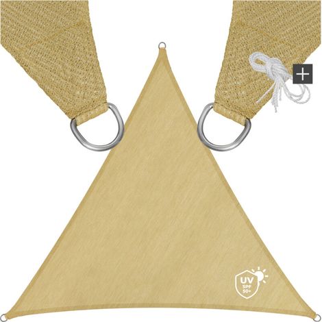 Dreieckiges Sonnensegel, Oxford-gewebe, Sandgelb, 2 M × 2 M × 2 M