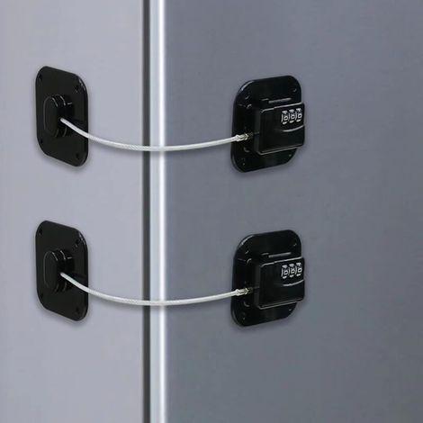 Set Mit 2 Dreistelligen Zahlenschlössern Für Kühlschränke – Abs-kunststoff Und Edelstahl – Selbstklebend Für Kühlschränke Und Schränke