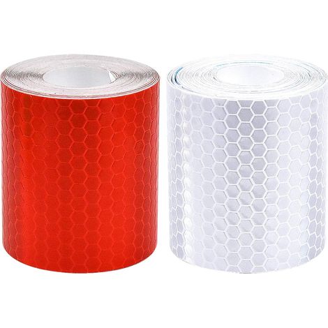 Stück Reflektierendes Klebeband 5 Cm X 3 M, Selbstklebendes, Wasserfestes Reflektierendes Warnband Für Fahrräder, Outdoor-aktivitäten Und Autos (weiß Und Rot)