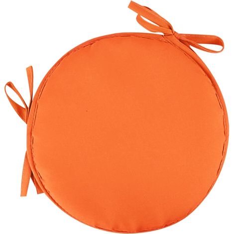 1 Rundes, Orangefarbenes Gartenstuhlkissen, 30 Cm Durchmesser – Für Außenbereich, Hocker, Terrasse, Esszimmer – Großes Kissen