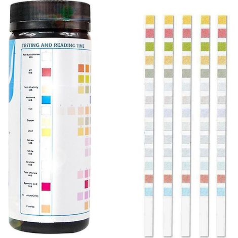14-in-1 Trinkwasser-teststreifen, 50 Streifen Für Ph-wert, Blei, Quecksilber Und Chlor, Umweltfreundliches Pet-material, Gebrauchsfertig – 50 Stück