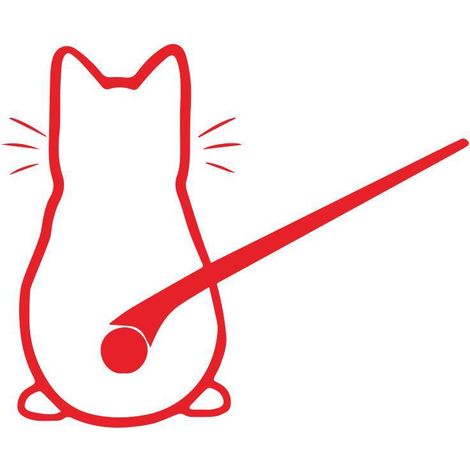 Niedlicher Katzen-autoaufkleber Für Scheibenwischer, Wanddeko, Wandtattoo, Fenster, Laptop, Rot, 2133 Cm
