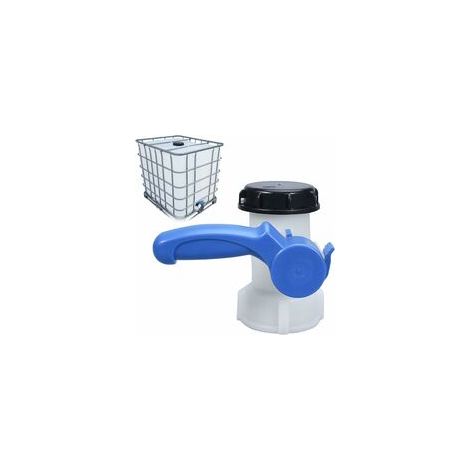 Absperrklappe, Pp-absperrklappe Mit 62-mm-mutter, Adapter Für Dn40 1000-liter-ibc-tank