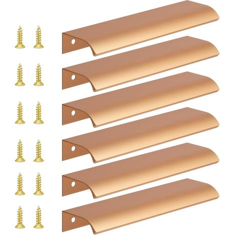 Stück (2041,8 Cm) Goldene Schrankgriffe, Unsichtbare Möbelschubladengriffe, Eingelassene Schubladengriffe, 160 Mm Lochabstand