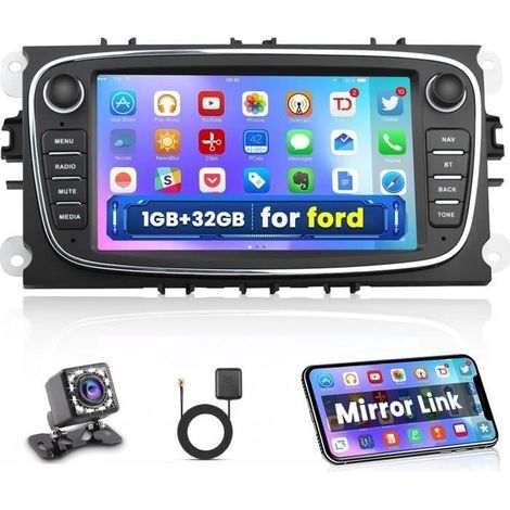 Android-autoradio Für Ford Focus, C-max, S-max, Mondeo, Kuga, Galaxy, Bluetooth-stereo-autoradio Mit Gps, 7-zoll-bildschirm. [g489]
