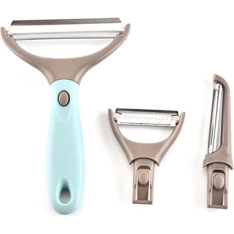 (grün-braun) Dreiteiliges Sparschäler-set. Der Beste Julienne-schäler Aus Edelstahl Für Kohl, Karotten Und Anderes Gemüse.