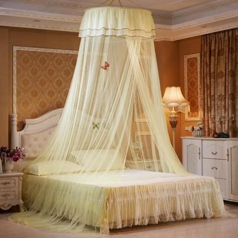 Moskitonetz Für Babybett, Kinderbett, Erwachsenenbett, Großes Moskitonetz Fürs Schlafzimmer – Gelb