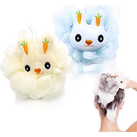 Duschblumen-set Mit 2 Waschbaren Duschblumen Für Kinder, Niedlicher Badeblumen-duschschwamm Für Den Körper, Netz-luffa