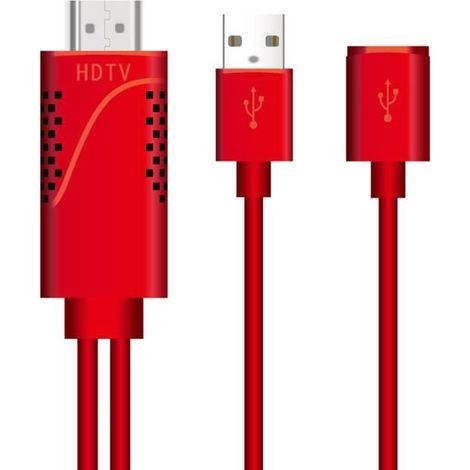 Universelles Hdmi-adapterkabel Für Smartphones Und Tablets (hdtv Av 1080p) – Rot