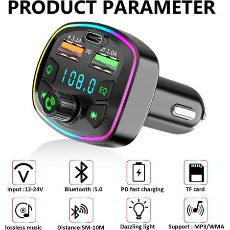 Bluetooth-fm-transmitter Fürs Auto, Bluetooth-autoradio-adapter Mit Mp3-player, Bluetooth-zigarettenanzünder Im Auto