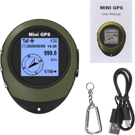 Cyanblaues Mini-gps-navigationsgerät, Satellitenkompass Für Outdoor-sportarten, Wandern, Tragbar