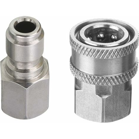 2-teiliges Hochdruckreiniger-adapterset, 3/8-zoll-schnellanschluss-set, Innengewinde, Edelstahl, 5000 Psi