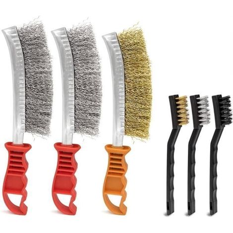 Drahtbürste, Messingbürste, 6-teiliges Edelstahlbürsten-set, Eisenbürste, Bohrmaschinenbürste Aus Eisen Zur Reinigung Von Backofen, Spüle Und Metallarbeiten