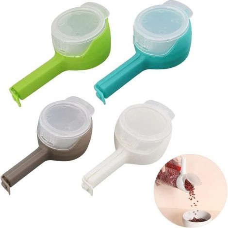 (weiß, Grau, Blau, Grün) Lebensmittelverschlussclip – Nicht Spezifiziert – 4 Stück – Verschiedene Farben – Material: Pp – Größe: 12,8 Cm