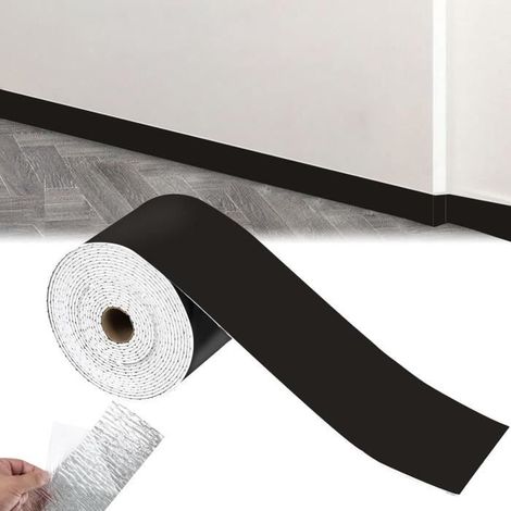 Selbstklebende, Flexible Sockelleiste – 10 Cm X 5 M – Schwarz