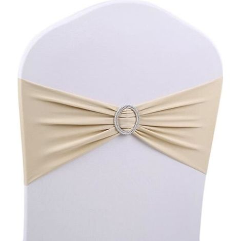 Set Mit 50 Stuhlschleifen, Dekorationsschleifen Für Hochzeitsbankette (champagner)