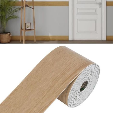 Selbstklebende, Flexible Nbr-sockelleiste – Flexibel Und Wasserabweisend – Für Glatte Oberflächen – 10 Cm X 10 M – Marmorierte Holzoptik