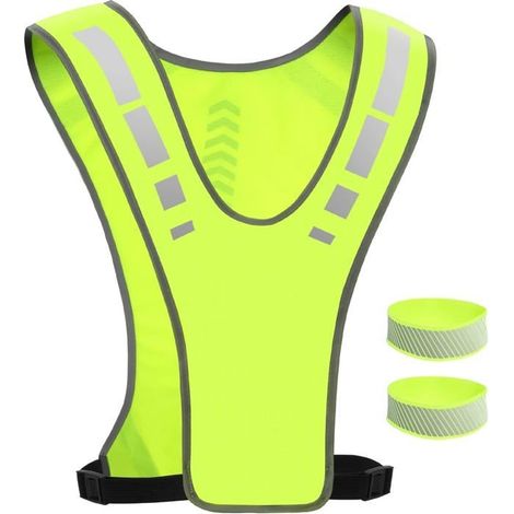 Hochsichtbare Reflektierende Weste, Reflektierende Weste Und Armband, Fluoreszierende Sicherheitsjacke, Fluoreszierende Reflektierende Kleidung