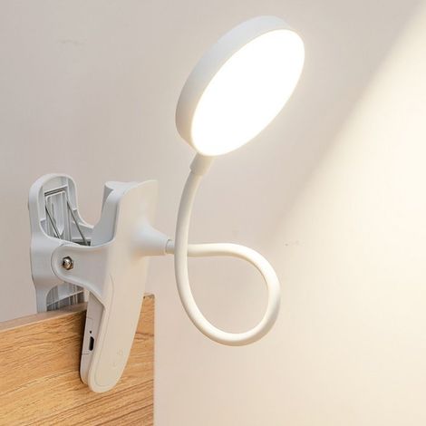 Tischleuchte, Klemmleuchte Für Den Schreibtisch, Led-klemmleuchte Fürs Bett Mit 3 Farben Und Stufenloser Helligkeit