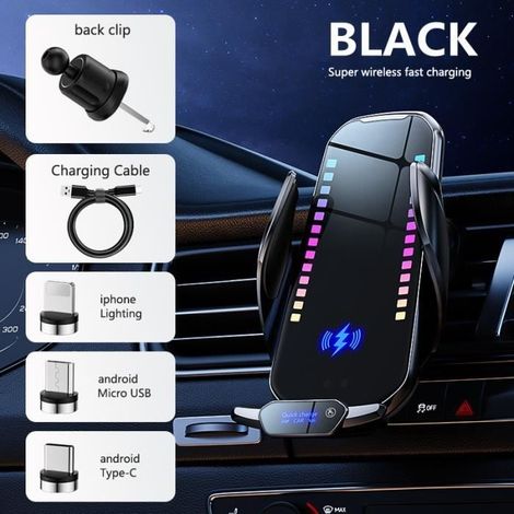 (silber) Magnetische Kfz-handyhalterung, 100-w-wireless-ladegerät Für Samsung, Xiaomi Und Iphone, Silber Schnellladestation