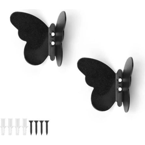 (schwarzer) Wandhaken – Schwarz – Metall – 2 Stück – Modernes Design – Dekorativer Haken