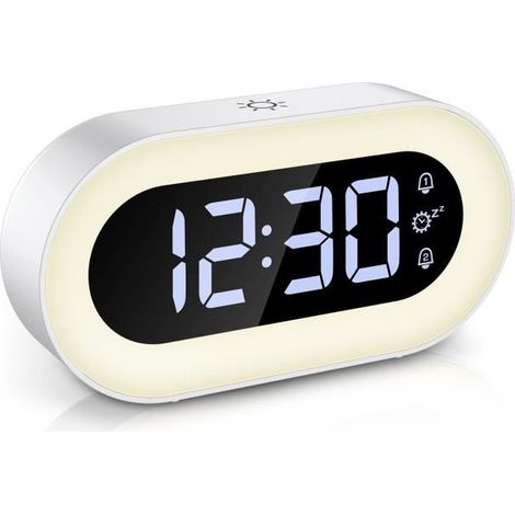 (weiß) Digitaler Wecker, Led-wecker Mit Nachtlicht, Schlummerfunktion, Einstellbarer Helligkeit Und Tagesmodus (weiß)