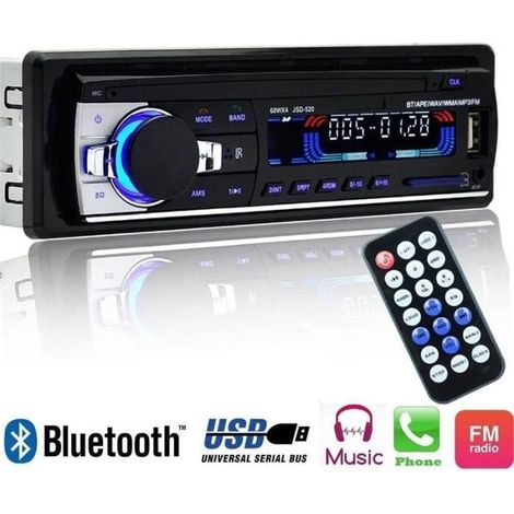 Letouch Bluetooth-autoradio 12v 1din Mp3-autoradio Mit Fm-, Usb-, Sd-, Aux- Und Bluetooth-unterstützung - Hb065