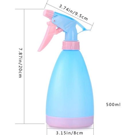 Set Mit 2 Großen, Leeren Kunststoff-pflanzensprühflaschen, 500 Ml (rosa, Blau)