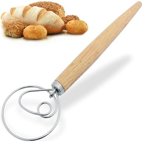Knethaken Für Dänischen Teig, 33 Cm Langer Edelstahl-schneebesen Für Holländisches Brot, Schneebesen Für Küchenbrotmixer