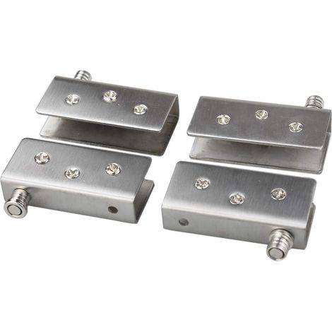 4er-pack Glastürscharniere, 90°-drehgelenk, Kein Bohren Erforderlich, Edelstahl, Passend Für 8–10 Mm Glas