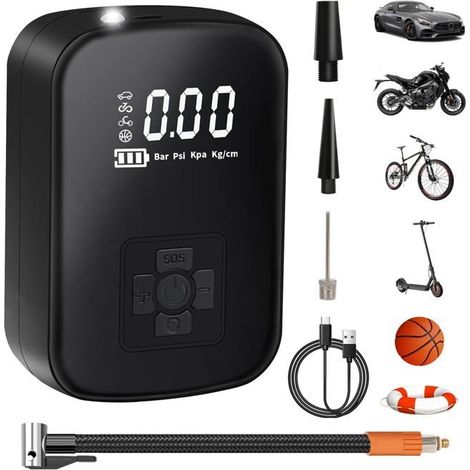 Aimoonsa Tragbarer Luftkompressor – Mini 150 Psi – 4000-mah-akku – Lcd-bildschirm – Aluminium