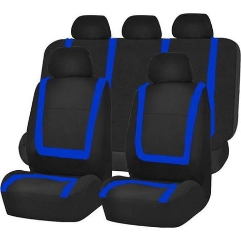 9-teiliges Universal-autositzbezug-set Für Fahrer Und Beifahrer – Blau