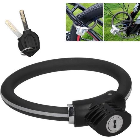 Mini-fahrradschlossring, Fahrradkabelzubehör Aus Zinklegierung (reflektierend Matt Schwarz)