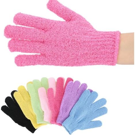 (gelb, Grün, Rot, Lila, Schwarz, Rosa, Blau) 7-teiliges Badehandschuh-set – Peeling – Weich – Spa-massage