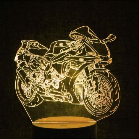 3d-led-nachtlicht Im Motorrad-design, Stilvolle, Energiesparende Nachttischlampe, Nachtdekoration Mit Fernbedienung Fürs Schlafzimmer