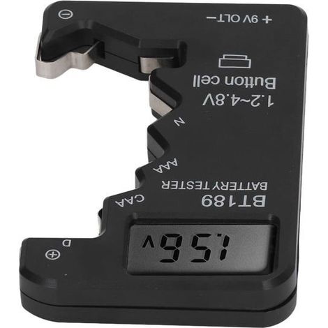Aimoonsa Lcd-digitalbatterietester – Kompatibel Mit Aa/aaa/c/d/9v/6f22, Schwarz