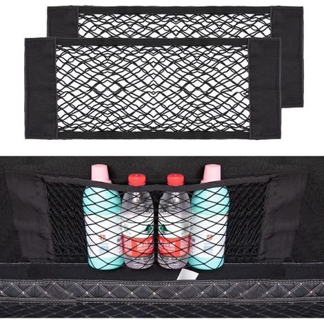 Kofferraum-organizer – Nicht Spezifiziert – 60 X 25 Cm – Elastisches Netz – 2 Stück – Schwarz