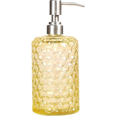 Seifenspender Aus Glas Mit Edelstahlauslauf Für Bad, Toilette Oder Küche (gelb)