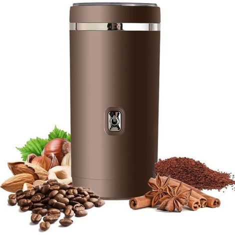 (braun) Elektrische Kaffeemühle, Bohnenmühle, Elektrische Kräutermühle Für Kaffeebohnen Und Gewürze Mit 8 Edelstahlklingen