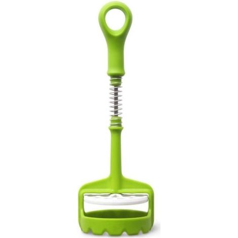 (grüner) Kartoffelstampfer – Profiqualität – Edelstahl – Rutschfester Griff – Leicht Zu Reinigen – 29 X 9 Cm
