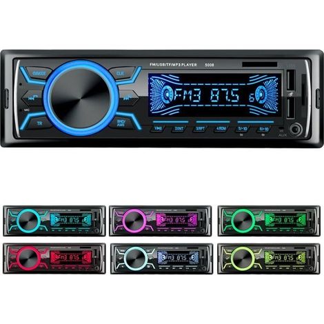 Bluetooth-autoradio, 1-din-autoradio, 4 X 60-watt-autoradio, 7-farben-fm-stereo-radio, Usb/sd/aux/equalizer/mp3-player