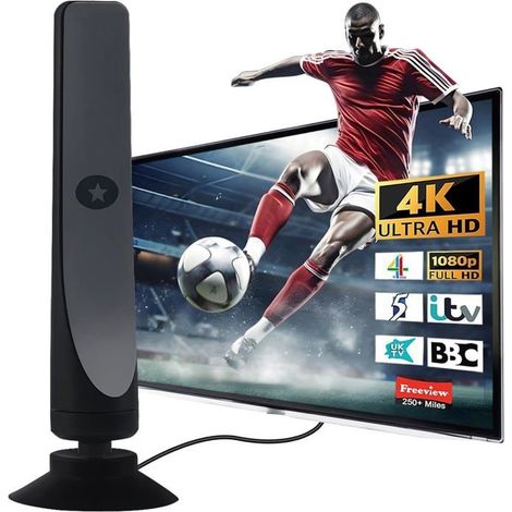 Zimmerantenne Für Fernseher Mit 4k Ultra Hd-qualität Und Empfangsreichweite Bis Zu 300 Meilen